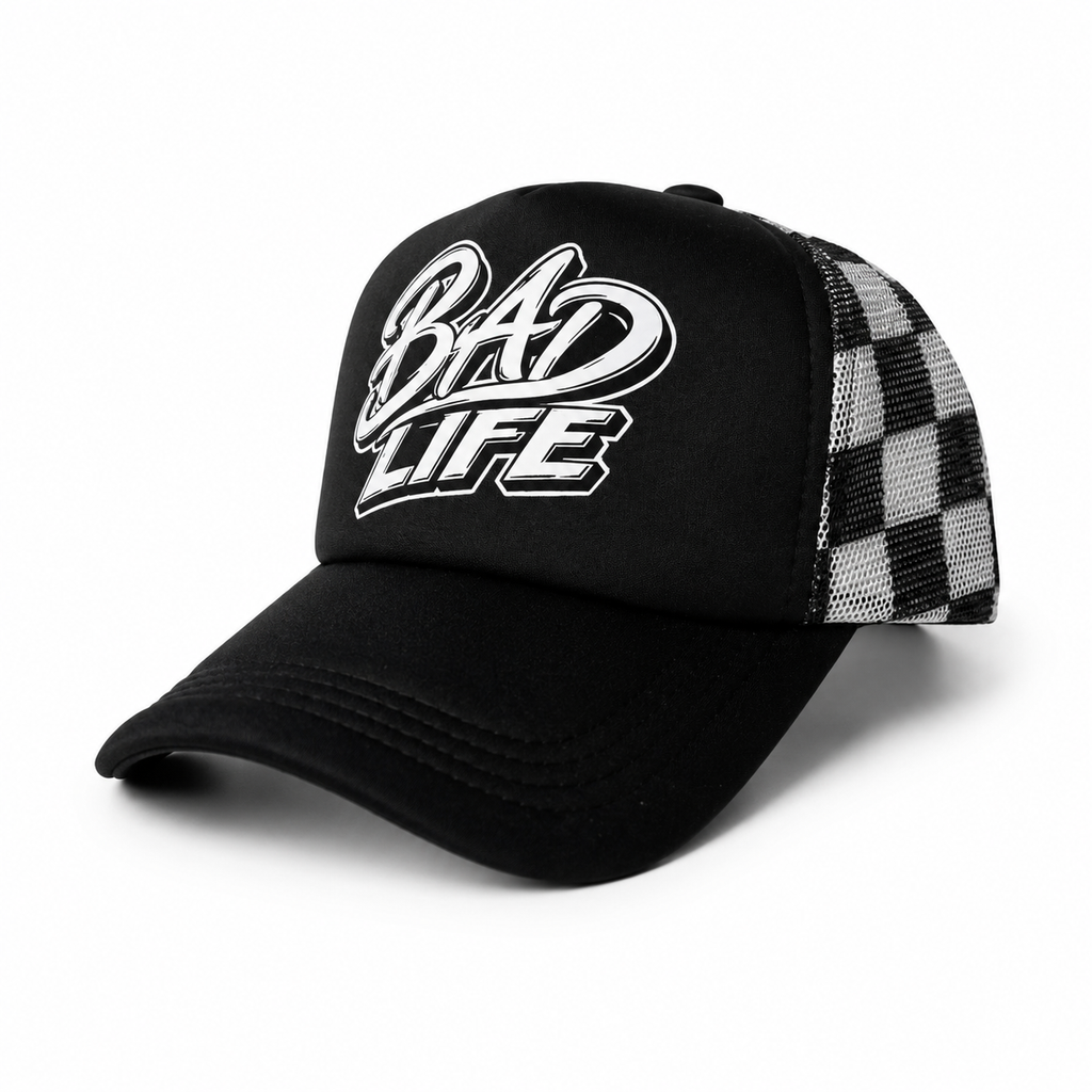 Black and white checker Foam hat