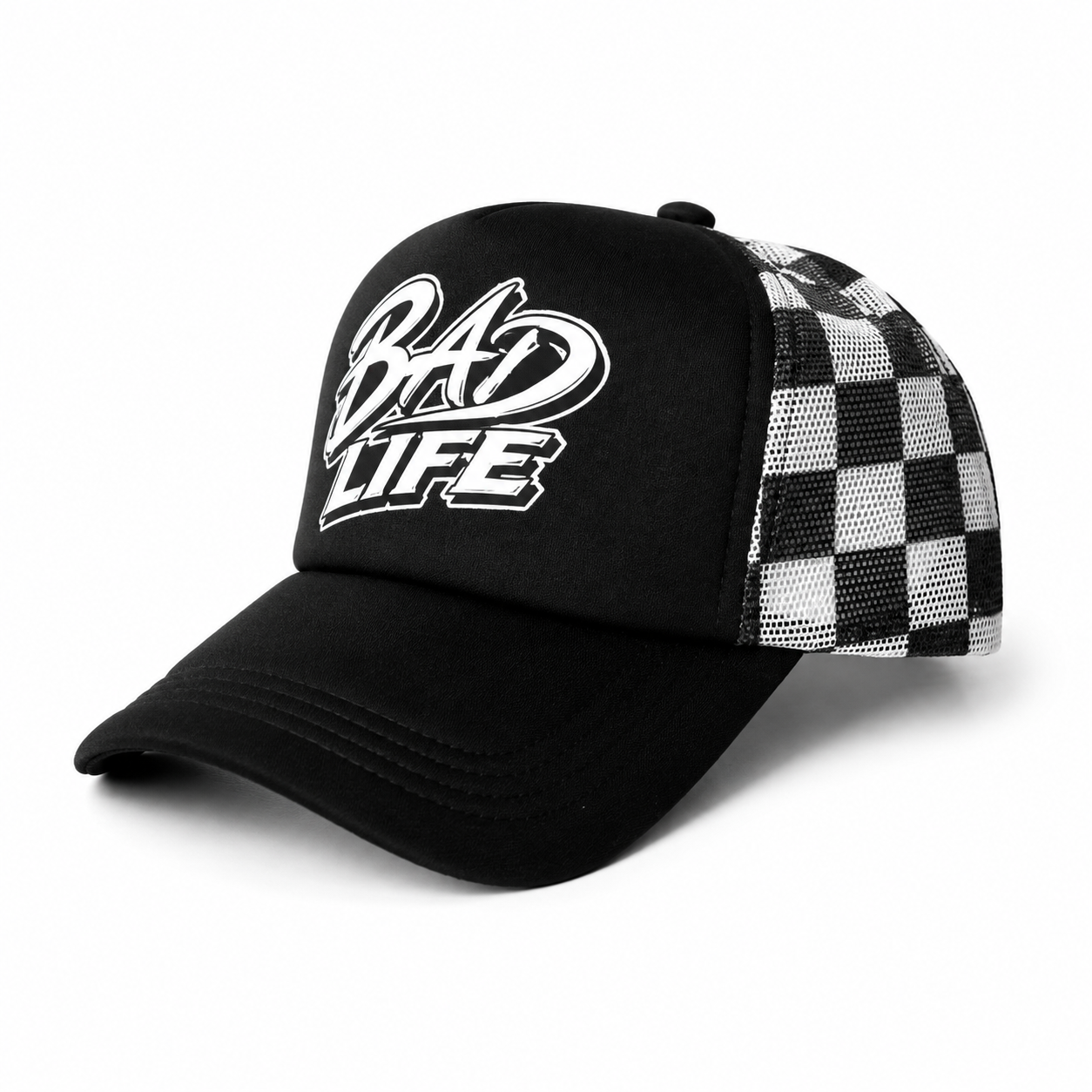 Black and white checker Foam hat