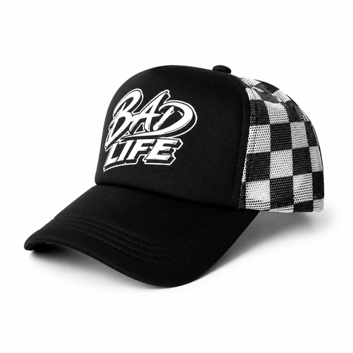 Black and white checker Foam hat